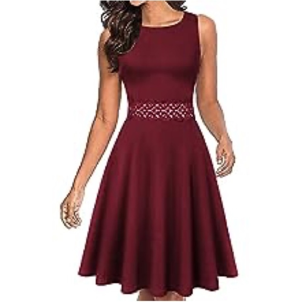 NWT Owin Women's Vintage Floral Lace Flared A-Line Swing Casual Dress